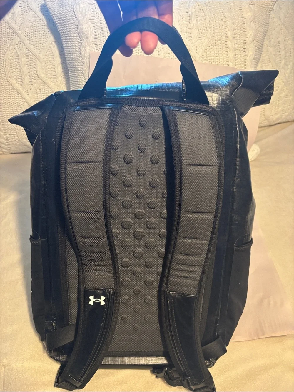 Under Armour Black Roll-Top Storm Backpack with External Bungee